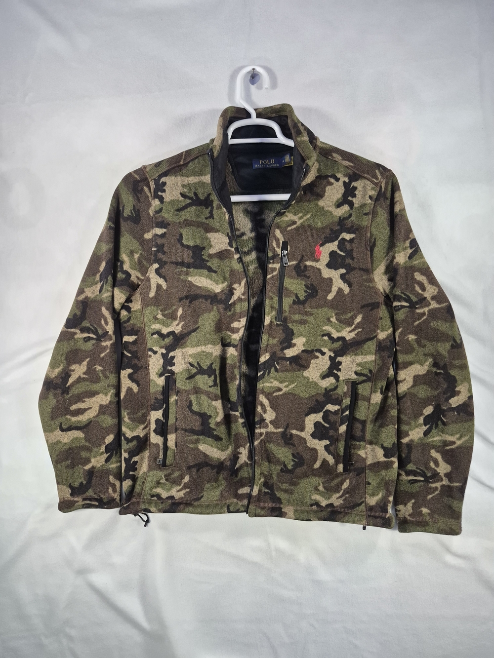 Polo Ralph Lauren Men's Full Zip Fleece-Lined Camo Knit Jacket